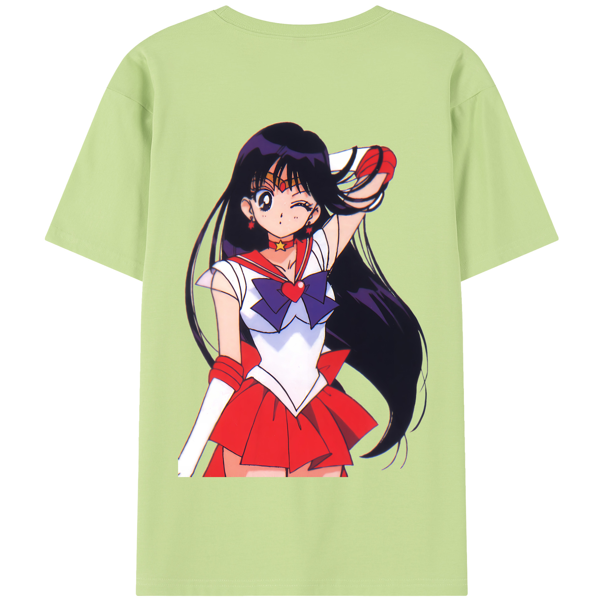 （画像用） 美少女戦士セーラームーン 火野レイ ひの レイ Sailor Moon Hino Rei （セーラーマーズ,Sailor Mars） 綿100％半袖Tシャツ（背面プリント）